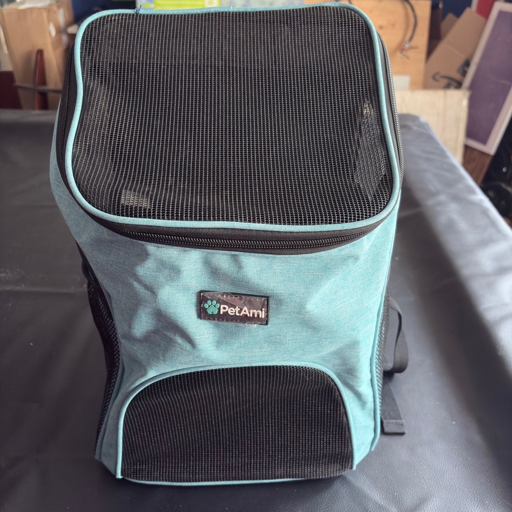 PetAmi Pet Carrier Backpack for Small Dogs and Cats Teal Mesh Ventilated Travel - Picture 2 of 5